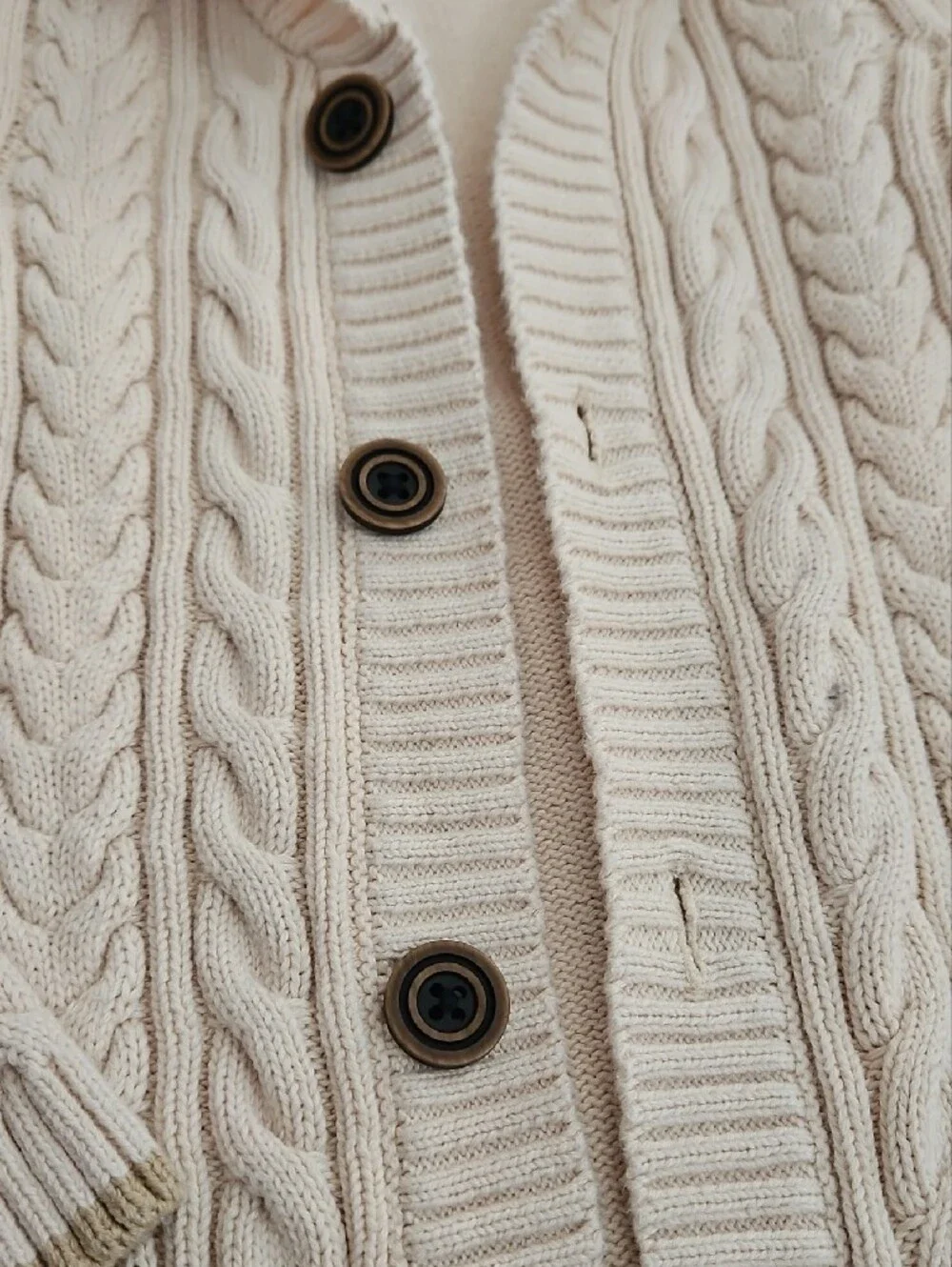 Gymboree Cream Cable Knit Shawl Collar Button Cardigan